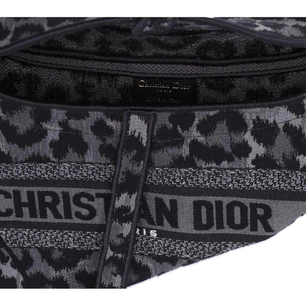 Christian Dior Medium Saddle Bag Mizza Embroidered Leopard BLack Grey Multi - Picture 11 of 11